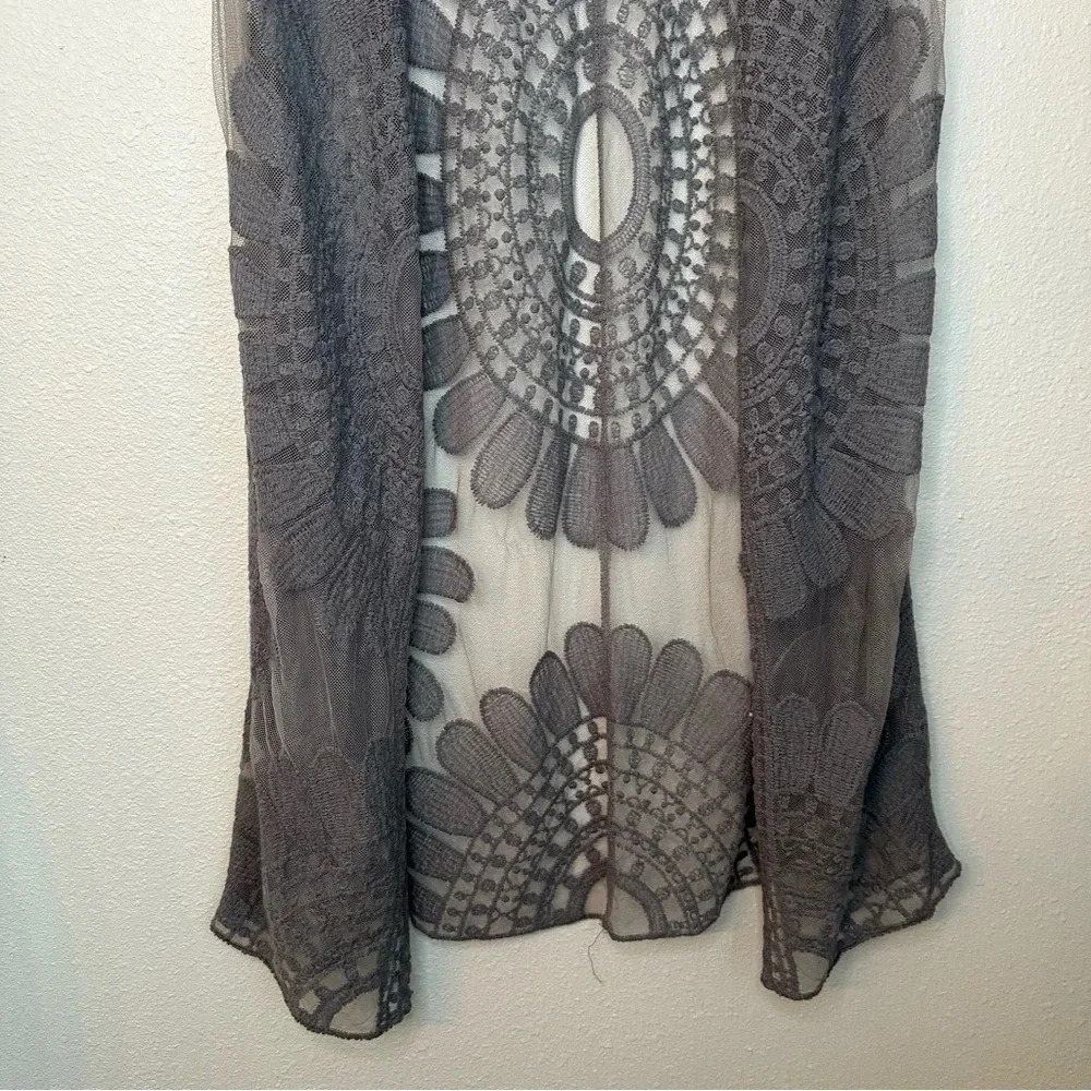 Rebellion Again Women’s Blue Boho Lace Kimono Cardigan Wrap Size Medium - Picture 3 of 11